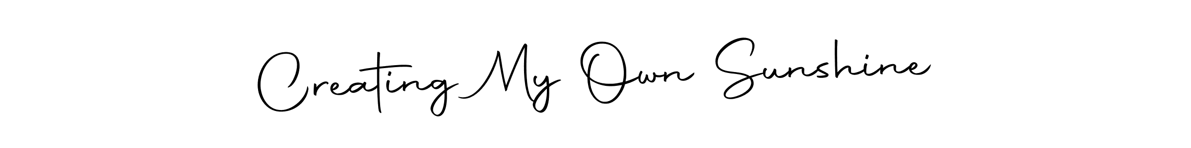 Similarly Autography-DOLnW is the best handwritten signature design. Signature creator online .You can use it as an online autograph creator for name Creating My Own Sunshine. Creating My Own Sunshine signature style 10 images and pictures png