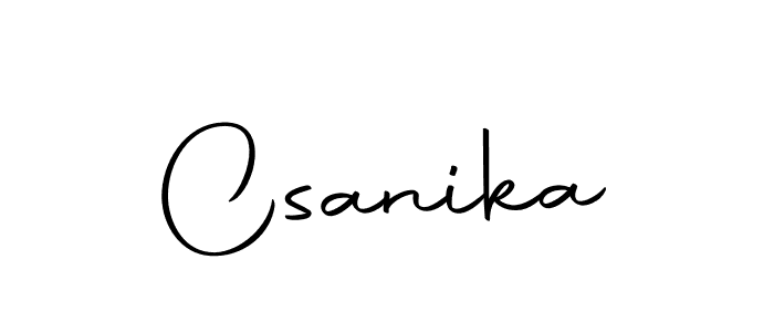 Use a signature maker to create a handwritten signature online. With this signature software, you can design (Autography-DOLnW) your own signature for name Csanika. Csanika signature style 10 images and pictures png