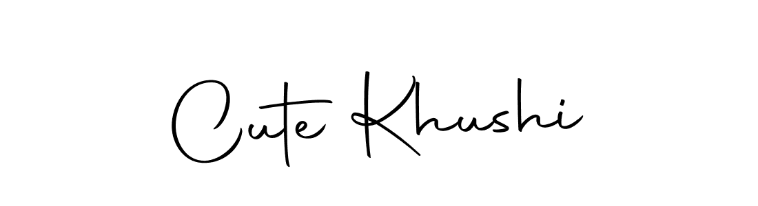 Cute Khushi stylish signature style. Best Handwritten Sign (Autography-DOLnW) for my name. Handwritten Signature Collection Ideas for my name Cute Khushi. Cute Khushi signature style 10 images and pictures png