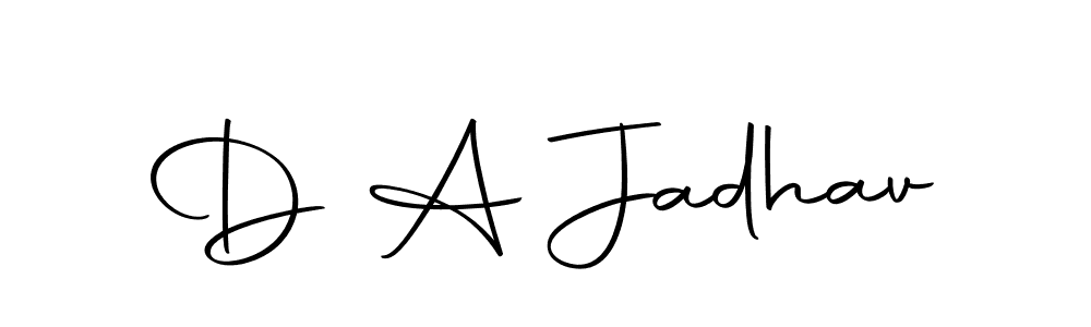 How to make D A Jadhav name signature. Use Autography-DOLnW style for creating short signs online. This is the latest handwritten sign. D A Jadhav signature style 10 images and pictures png