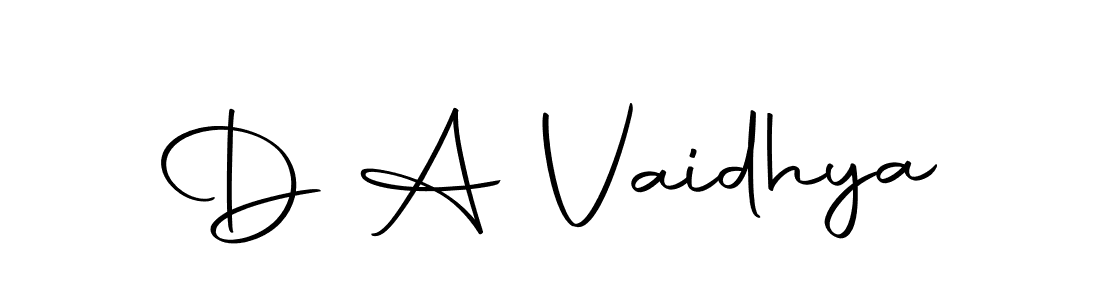 How to make D A Vaidhya name signature. Use Autography-DOLnW style for creating short signs online. This is the latest handwritten sign. D A Vaidhya signature style 10 images and pictures png