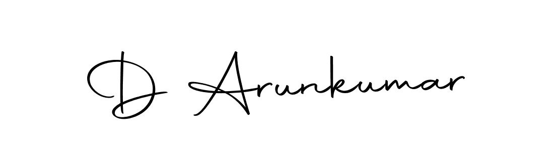 Create a beautiful signature design for name D Arunkumar. With this signature (Autography-DOLnW) fonts, you can make a handwritten signature for free. D Arunkumar signature style 10 images and pictures png