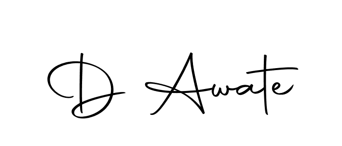 How to make D Awate name signature. Use Autography-DOLnW style for creating short signs online. This is the latest handwritten sign. D Awate signature style 10 images and pictures png