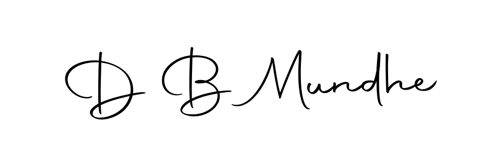 How to make D B Mundhe name signature. Use Autography-DOLnW style for creating short signs online. This is the latest handwritten sign. D B Mundhe signature style 10 images and pictures png