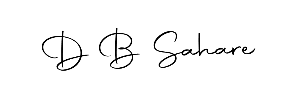 How to make D B Sahare name signature. Use Autography-DOLnW style for creating short signs online. This is the latest handwritten sign. D B Sahare signature style 10 images and pictures png