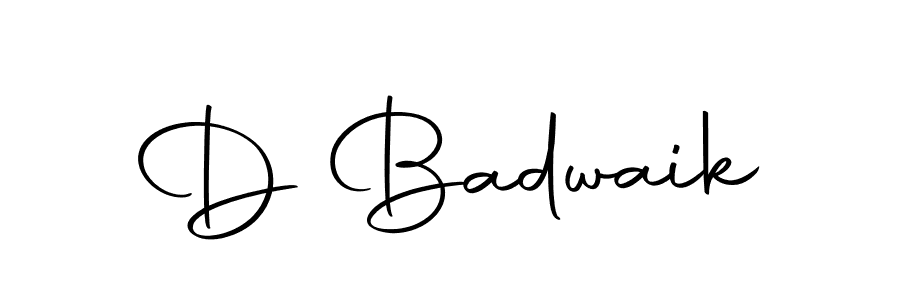 How to make D Badwaik signature? Autography-DOLnW is a professional autograph style. Create handwritten signature for D Badwaik name. D Badwaik signature style 10 images and pictures png