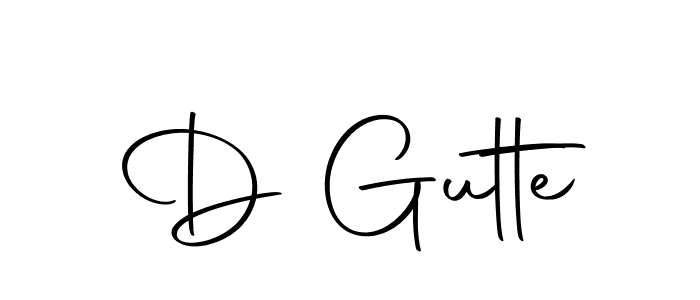The best way (Autography-DOLnW) to make a short signature is to pick only two or three words in your name. The name D Gutte include a total of six letters. For converting this name. D Gutte signature style 10 images and pictures png