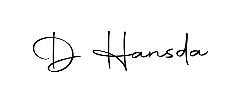 You can use this online signature creator to create a handwritten signature for the name D Hansda. This is the best online autograph maker. D Hansda signature style 10 images and pictures png