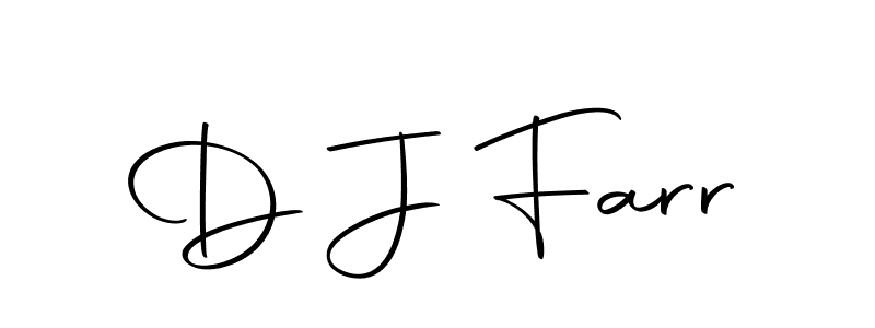 How to make D J Farr name signature. Use Autography-DOLnW style for creating short signs online. This is the latest handwritten sign. D J Farr signature style 10 images and pictures png