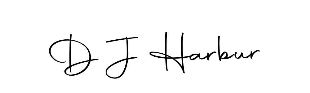 How to make D J Harbur name signature. Use Autography-DOLnW style for creating short signs online. This is the latest handwritten sign. D J Harbur signature style 10 images and pictures png