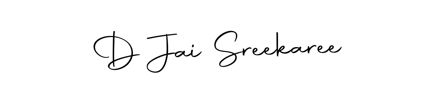 How to make D Jai Sreekaree name signature. Use Autography-DOLnW style for creating short signs online. This is the latest handwritten sign. D Jai Sreekaree signature style 10 images and pictures png