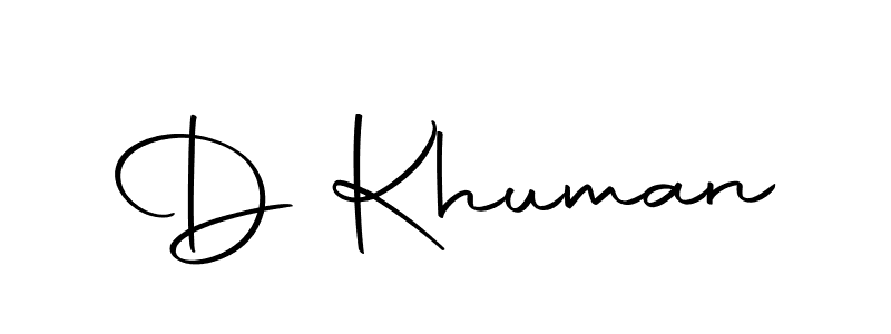 How to make D Khuman signature? Autography-DOLnW is a professional autograph style. Create handwritten signature for D Khuman name. D Khuman signature style 10 images and pictures png