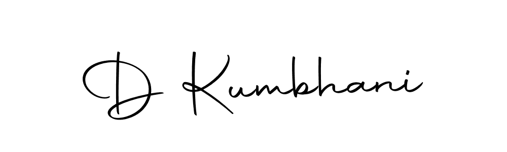 Use a signature maker to create a handwritten signature online. With this signature software, you can design (Autography-DOLnW) your own signature for name D Kumbhani. D Kumbhani signature style 10 images and pictures png