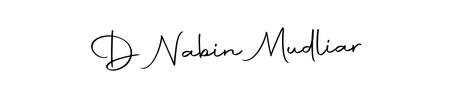 How to make D Nabin Mudliar name signature. Use Autography-DOLnW style for creating short signs online. This is the latest handwritten sign. D Nabin Mudliar signature style 10 images and pictures png