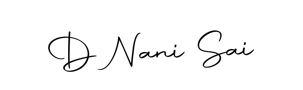 Make a beautiful signature design for name D Nani Sai. With this signature (Autography-DOLnW) style, you can create a handwritten signature for free. D Nani Sai signature style 10 images and pictures png