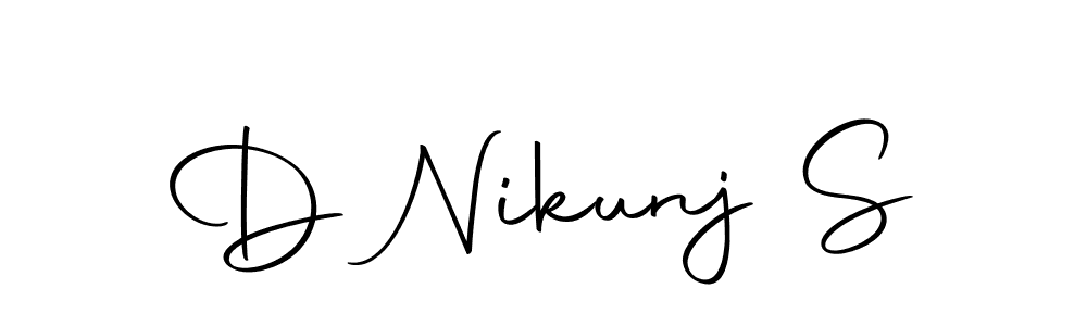 How to make D Nikunj S name signature. Use Autography-DOLnW style for creating short signs online. This is the latest handwritten sign. D Nikunj S signature style 10 images and pictures png