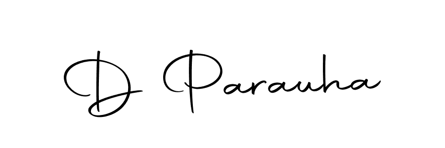 Create a beautiful signature design for name D Parauha. With this signature (Autography-DOLnW) fonts, you can make a handwritten signature for free. D Parauha signature style 10 images and pictures png