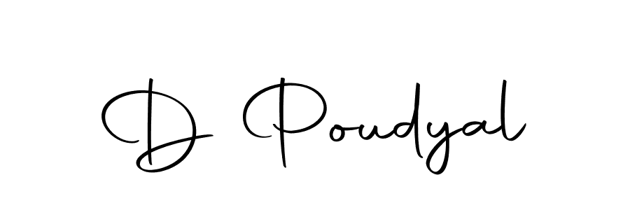 Create a beautiful signature design for name D Poudyal. With this signature (Autography-DOLnW) fonts, you can make a handwritten signature for free. D Poudyal signature style 10 images and pictures png