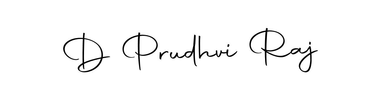 How to make D Prudhvi Raj name signature. Use Autography-DOLnW style for creating short signs online. This is the latest handwritten sign. D Prudhvi Raj signature style 10 images and pictures png