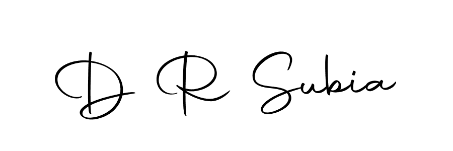 You should practise on your own different ways (Autography-DOLnW) to write your name (D R Subia) in signature. don't let someone else do it for you. D R Subia signature style 10 images and pictures png