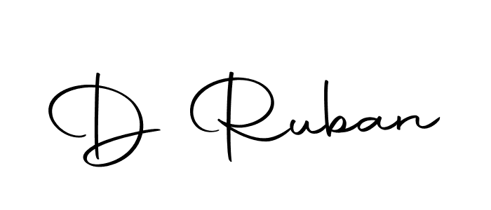 Design your own signature with our free online signature maker. With this signature software, you can create a handwritten (Autography-DOLnW) signature for name D Ruban. D Ruban signature style 10 images and pictures png