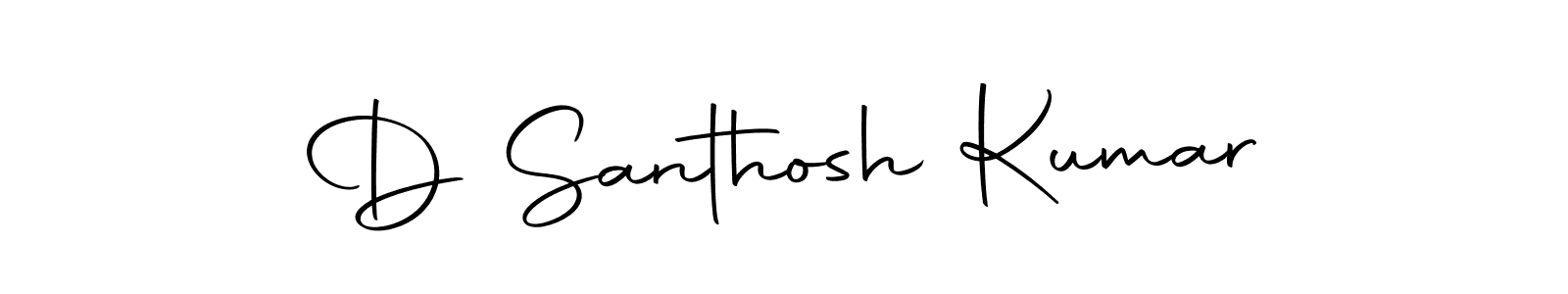 Create a beautiful signature design for name D Santhosh Kumar. With this signature (Autography-DOLnW) fonts, you can make a handwritten signature for free. D Santhosh Kumar signature style 10 images and pictures png