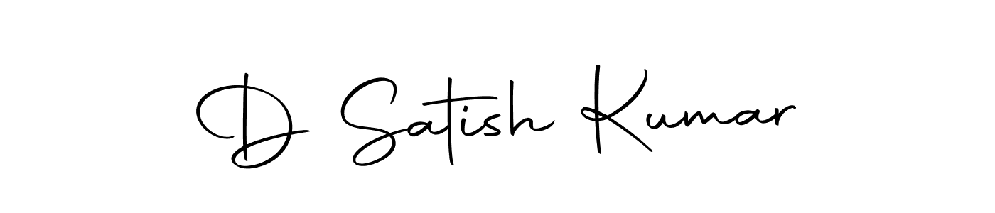 Create a beautiful signature design for name D Satish Kumar. With this signature (Autography-DOLnW) fonts, you can make a handwritten signature for free. D Satish Kumar signature style 10 images and pictures png