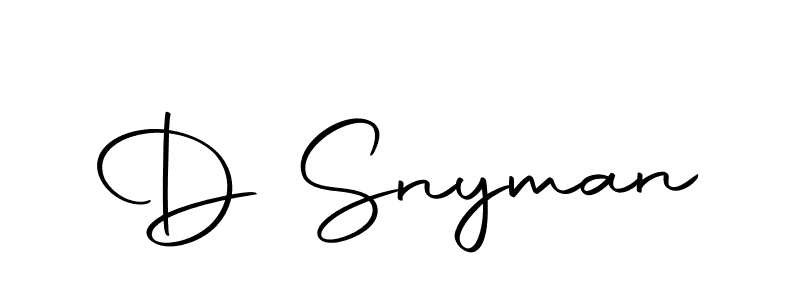 Use a signature maker to create a handwritten signature online. With this signature software, you can design (Autography-DOLnW) your own signature for name D Snyman. D Snyman signature style 10 images and pictures png