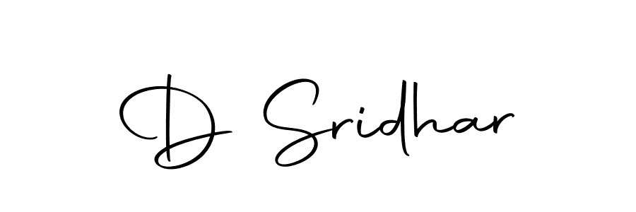 Use a signature maker to create a handwritten signature online. With this signature software, you can design (Autography-DOLnW) your own signature for name D Sridhar. D Sridhar signature style 10 images and pictures png