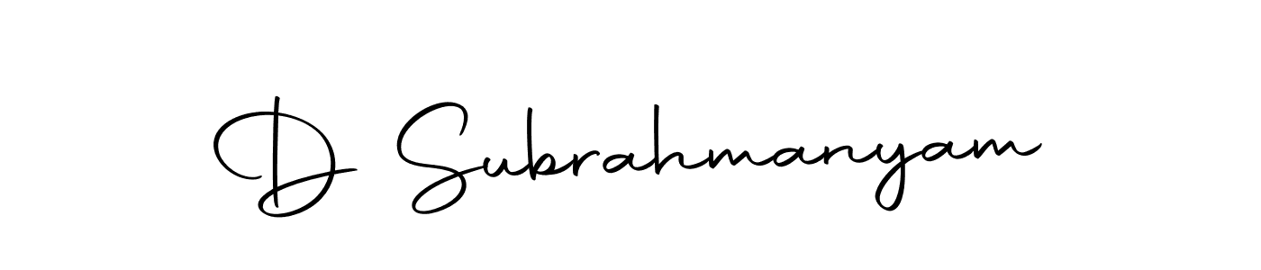 Create a beautiful signature design for name D Subrahmanyam. With this signature (Autography-DOLnW) fonts, you can make a handwritten signature for free. D Subrahmanyam signature style 10 images and pictures png