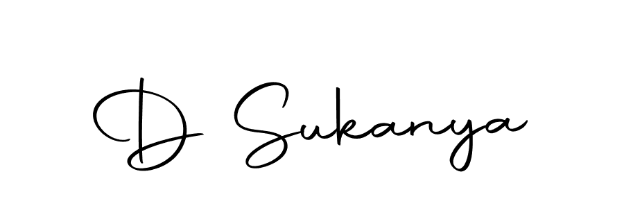 Use a signature maker to create a handwritten signature online. With this signature software, you can design (Autography-DOLnW) your own signature for name D Sukanya. D Sukanya signature style 10 images and pictures png