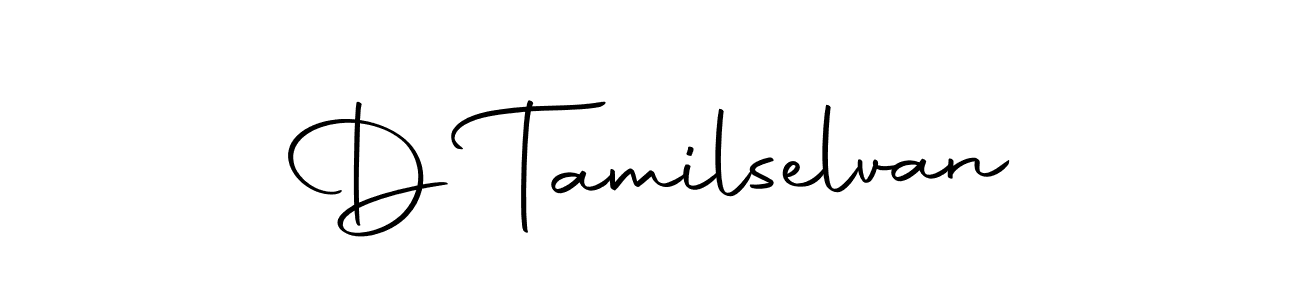 How to make D Tamilselvan name signature. Use Autography-DOLnW style for creating short signs online. This is the latest handwritten sign. D Tamilselvan signature style 10 images and pictures png