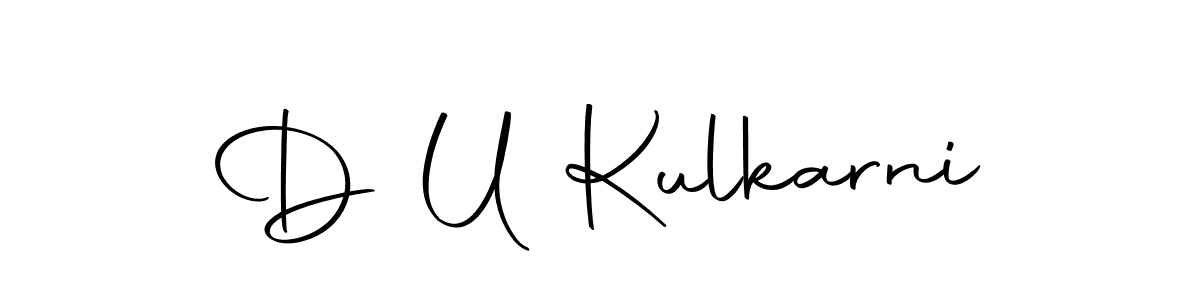Create a beautiful signature design for name D U Kulkarni. With this signature (Autography-DOLnW) fonts, you can make a handwritten signature for free. D U Kulkarni signature style 10 images and pictures png
