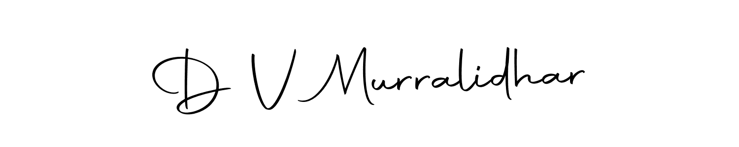 How to make D V Murralidhar name signature. Use Autography-DOLnW style for creating short signs online. This is the latest handwritten sign. D V Murralidhar signature style 10 images and pictures png