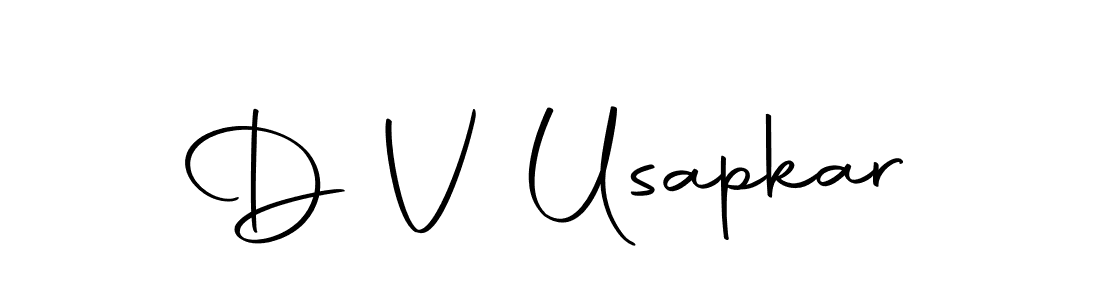 You can use this online signature creator to create a handwritten signature for the name D V Usapkar. This is the best online autograph maker. D V Usapkar signature style 10 images and pictures png