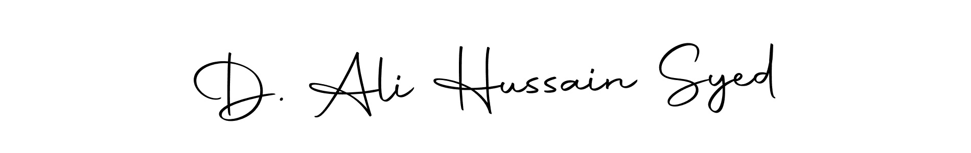 How to make D. Ali Hussain Syed name signature. Use Autography-DOLnW style for creating short signs online. This is the latest handwritten sign. D. Ali Hussain Syed signature style 10 images and pictures png