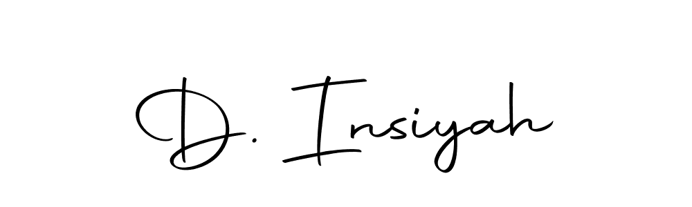 This is the best signature style for the D. Insiyah name. Also you like these signature font (Autography-DOLnW). Mix name signature. D. Insiyah signature style 10 images and pictures png