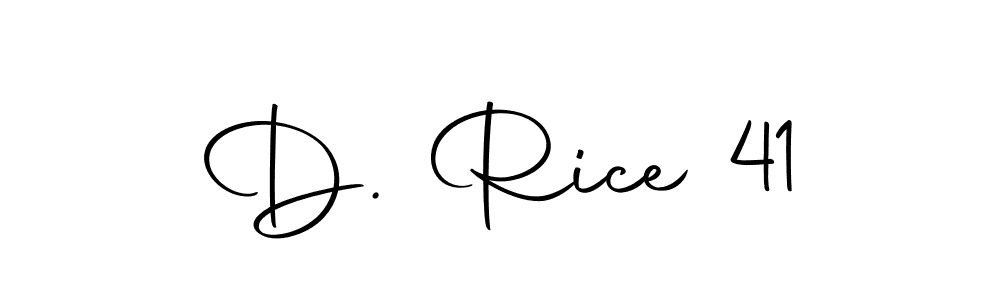 Design your own signature with our free online signature maker. With this signature software, you can create a handwritten (Autography-DOLnW) signature for name D. Rice 41. D. Rice 41 signature style 10 images and pictures png