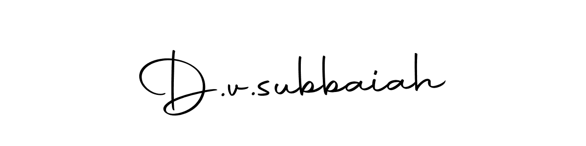 How to make D.v.subbaiah name signature. Use Autography-DOLnW style for creating short signs online. This is the latest handwritten sign. D.v.subbaiah signature style 10 images and pictures png