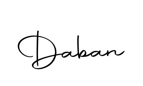 Use a signature maker to create a handwritten signature online. With this signature software, you can design (Autography-DOLnW) your own signature for name Daban. Daban signature style 10 images and pictures png