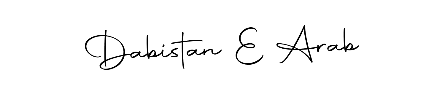 Design your own signature with our free online signature maker. With this signature software, you can create a handwritten (Autography-DOLnW) signature for name Dabistan E Arab. Dabistan E Arab signature style 10 images and pictures png