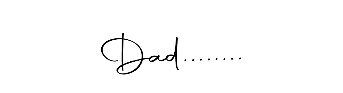 How to make Dad........ name signature. Use Autography-DOLnW style for creating short signs online. This is the latest handwritten sign. Dad........ signature style 10 images and pictures png