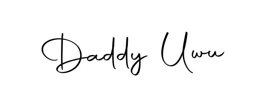 Design your own signature with our free online signature maker. With this signature software, you can create a handwritten (Autography-DOLnW) signature for name Daddy Uwu. Daddy Uwu signature style 10 images and pictures png