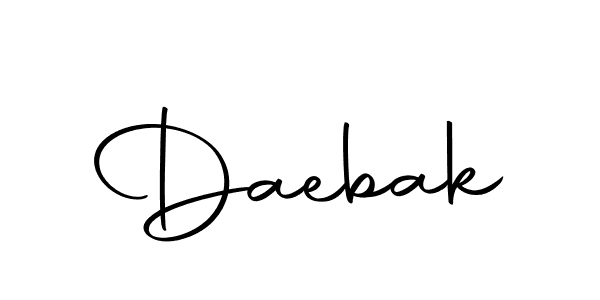 Use a signature maker to create a handwritten signature online. With this signature software, you can design (Autography-DOLnW) your own signature for name Daebak. Daebak signature style 10 images and pictures png