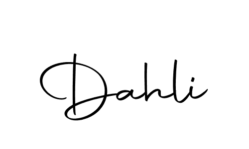 Design your own signature with our free online signature maker. With this signature software, you can create a handwritten (Autography-DOLnW) signature for name Dahli. Dahli signature style 10 images and pictures png