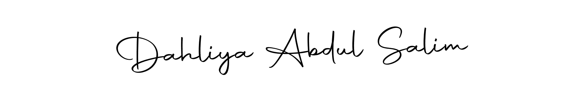 Create a beautiful signature design for name Dahliya Abdul Salim. With this signature (Autography-DOLnW) fonts, you can make a handwritten signature for free. Dahliya Abdul Salim signature style 10 images and pictures png