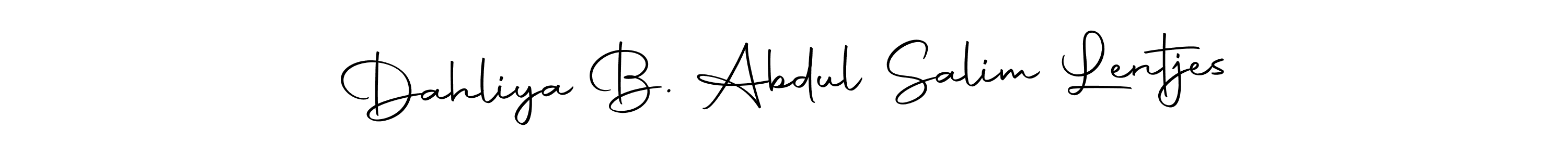 You should practise on your own different ways (Autography-DOLnW) to write your name (Dahliya B. Abdul Salim Lentjes) in signature. don't let someone else do it for you. Dahliya B. Abdul Salim Lentjes signature style 10 images and pictures png