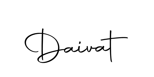 You should practise on your own different ways (Autography-DOLnW) to write your name (Daivat) in signature. don't let someone else do it for you. Daivat signature style 10 images and pictures png