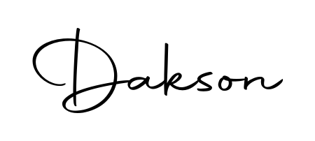 Create your official email sign-off with Dakson name in Autography-DOLnW style. Crisp, clean, and perfectly legible across all screens. Dakson signature style 10 images and pictures png