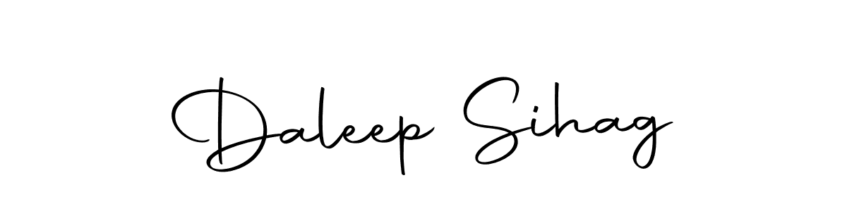 Design your own signature with our free online signature maker. With this signature software, you can create a handwritten (Autography-DOLnW) signature for name Daleep Sihag. Daleep Sihag signature style 10 images and pictures png